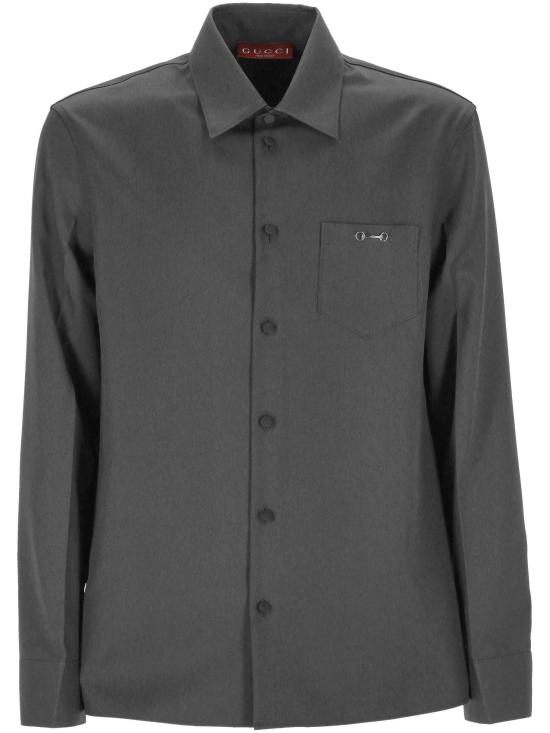 25FW 구찌 홀스빗 디테일 폴리에스터 트윌 셔츠 841624 ZAFKB1088