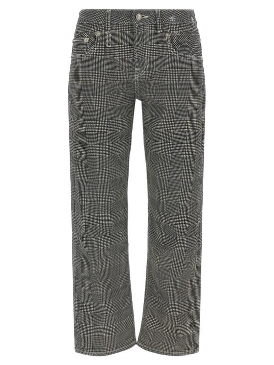 26SS 알13 스트레이트 팬츠 R13W0093D139APRINTEDGLENPLAID White Black