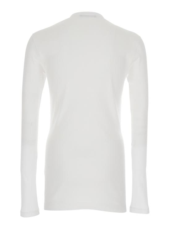 26SS 돌체앤가바나 로고 라벨 코튼 세라피노 티셔츠 G8PG8TG7P3JW0800 White - DOLCE & GABBANA