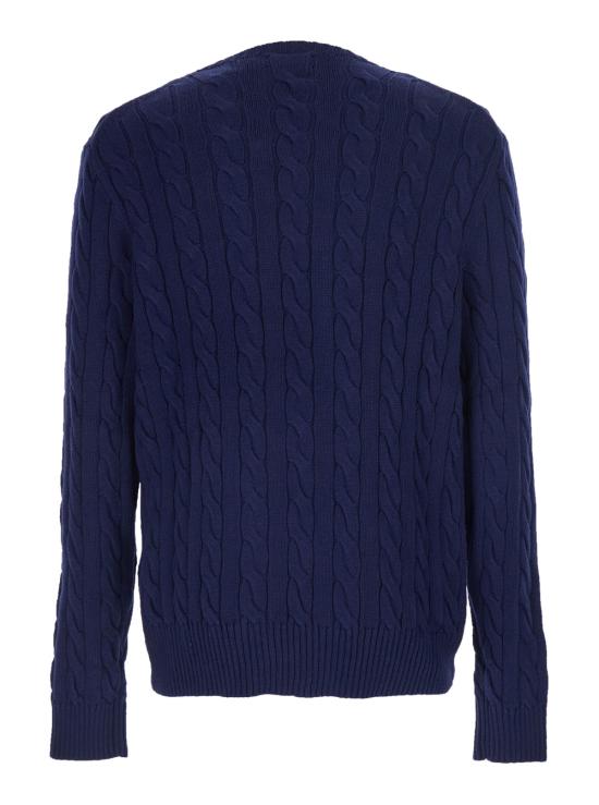26SS 폴로 랄프로렌 로고 자수 케이블 니트 스웨터 710775885536 Blu - POLO RALPH LAUREN