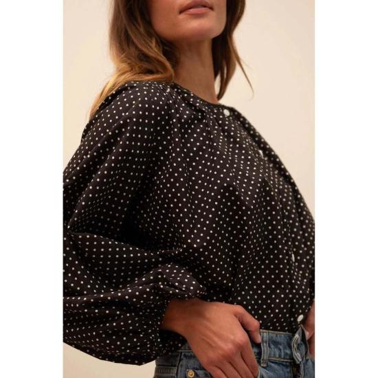  밀레 블라우스 세실리 탑 블루 플로럴 - MILLE