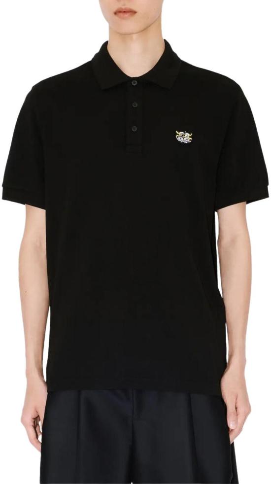 26SS 겐조 와일드 타이거 슬림 폴로 티셔츠 FG5 5PO101 4PU 99J BLACK DOM - KENZO
