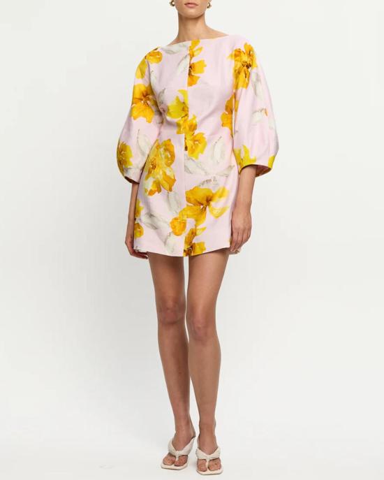  Kivari 숏 원피스 키바리 프랑신 미니 드레스 핑크/옐로우 - OTHER BRANDS