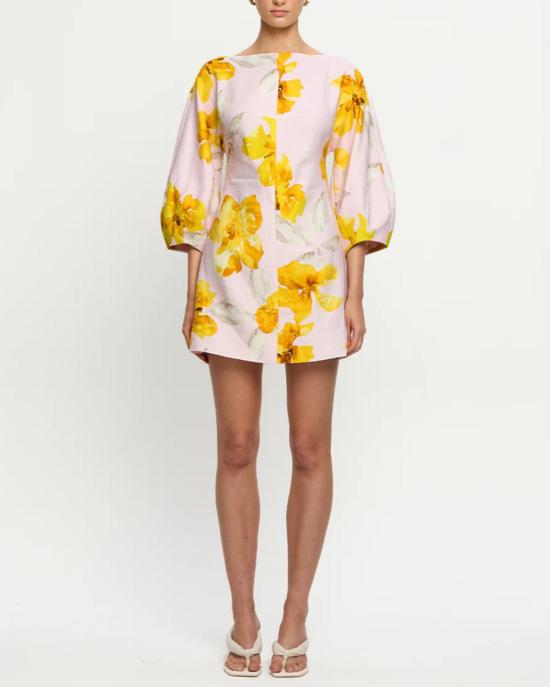  Kivari 숏 원피스 키바리 프랑신 미니 드레스 핑크/옐로우 - OTHER BRANDS