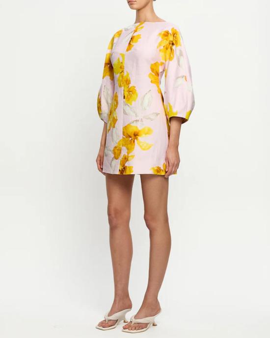  Kivari 숏 원피스 키바리 프랑신 미니 드레스 핑크/옐로우 - OTHER BRANDS