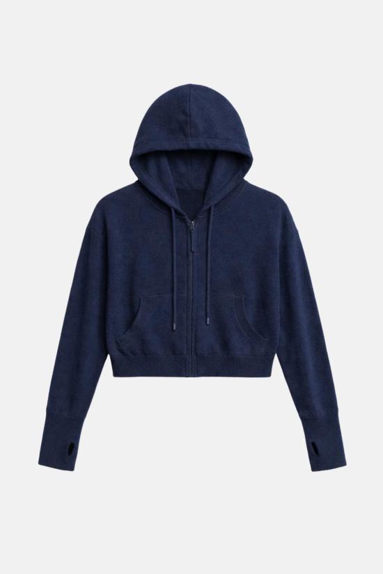  더 타일 클럽 스웨터 타일 클럽 에이미 캐시미어 지퍼 후드 티셔츠