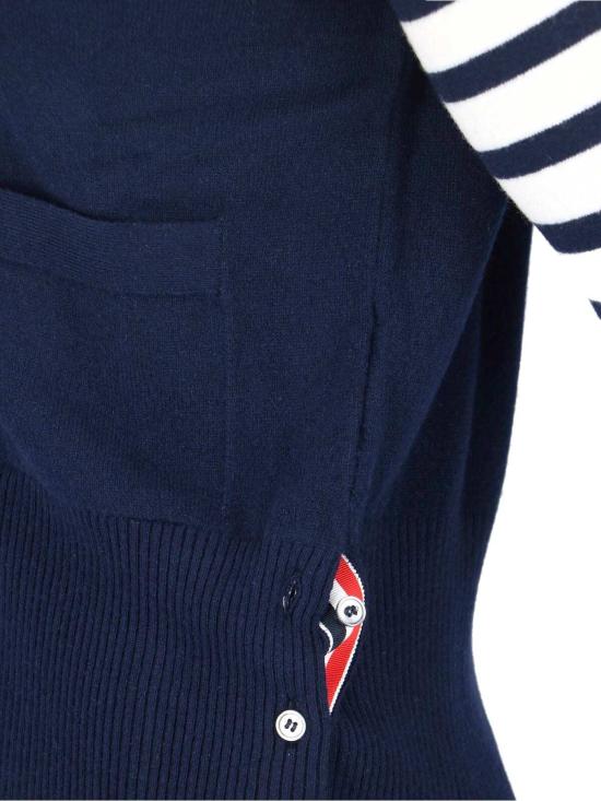  톰브라운 가디건 톰 브라운 4바 카디건 블루 - THOM BROWNE