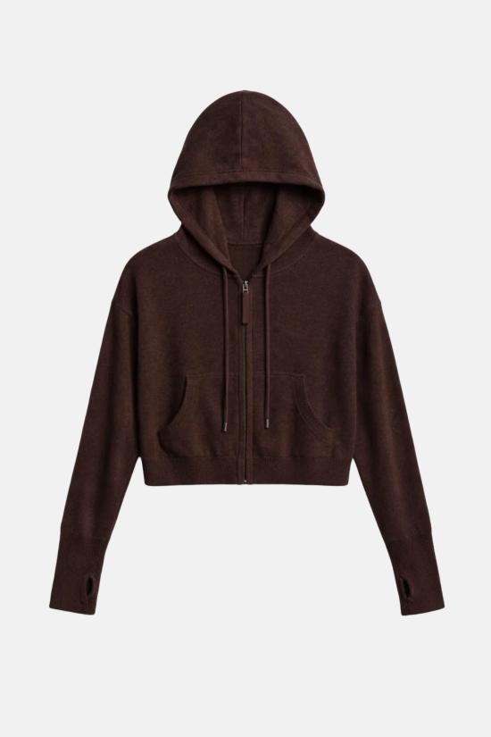  더 타일 클럽 스웨터 타일 클럽 에이미 캐시미어 지퍼 후드 티셔츠