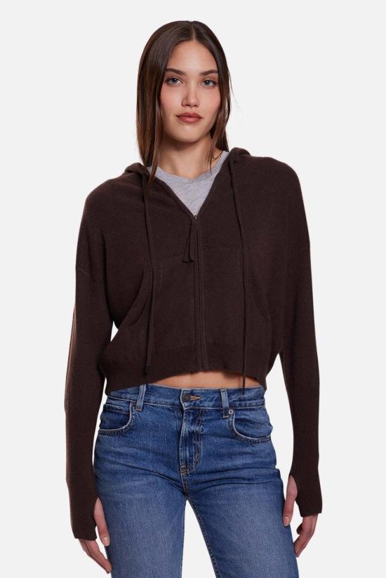  더 타일 클럽 스웨터 타일 클럽 에이미 캐시미어 지퍼 후드 티셔츠 - THE TILE CLUB