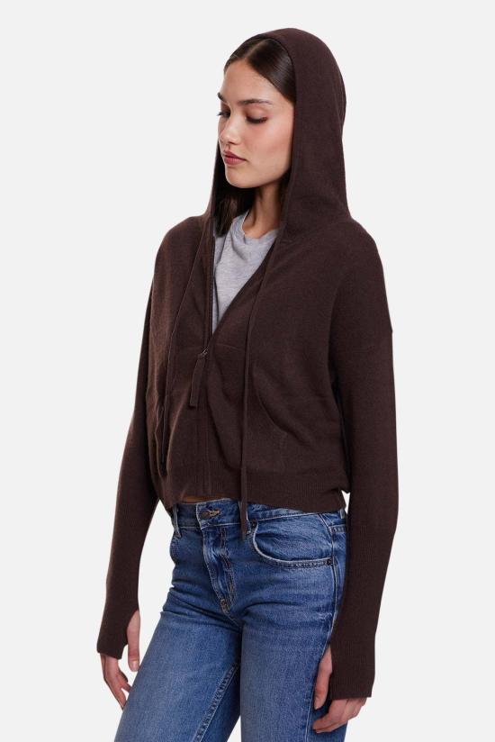  더 타일 클럽 스웨터 타일 클럽 에이미 캐시미어 지퍼 후드 티셔츠 - THE TILE CLUB