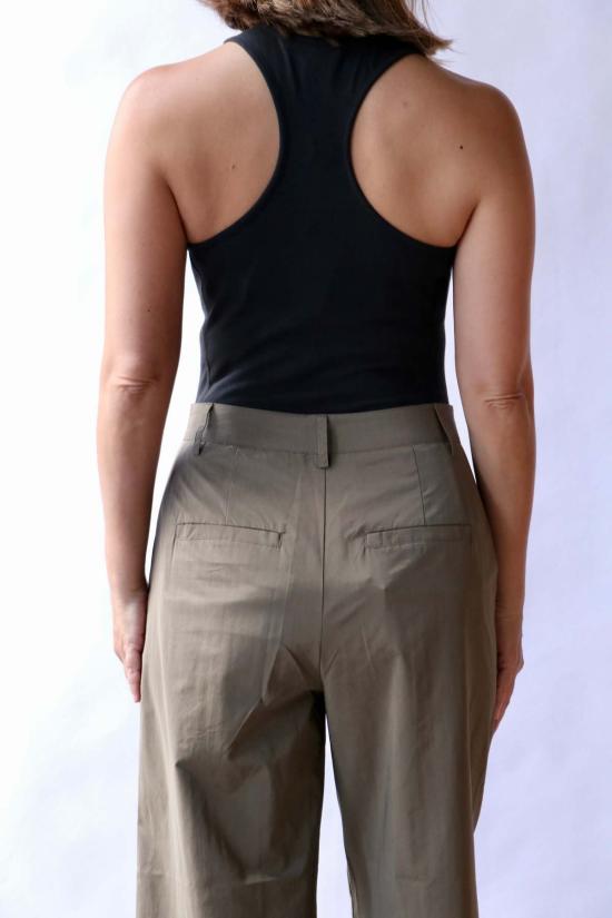  티비 바디수트 티셔츠 크루넥 레이서백 보디수트 블랙 - TIBI