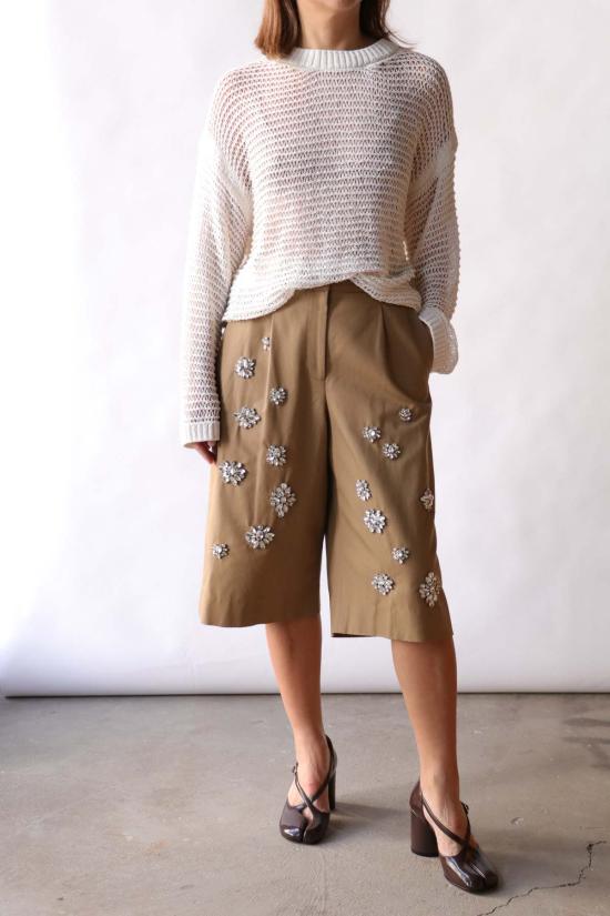  티더블유피 숏팬츠 Twp 워터 펠런트 코튼 캔버스 시티 쇼츠 (크리스탈 장식, 브리티시 카키) - TWP