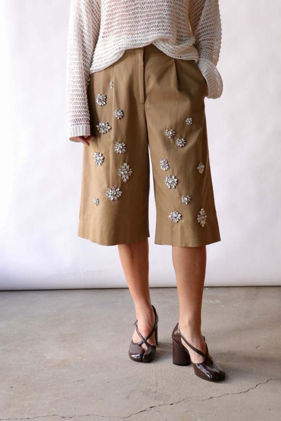  티더블유피 숏팬츠 Twp 워터 펠런트 코튼 캔버스 시티 쇼츠 (크리스탈 장식, 브리티시 카키) - TWP