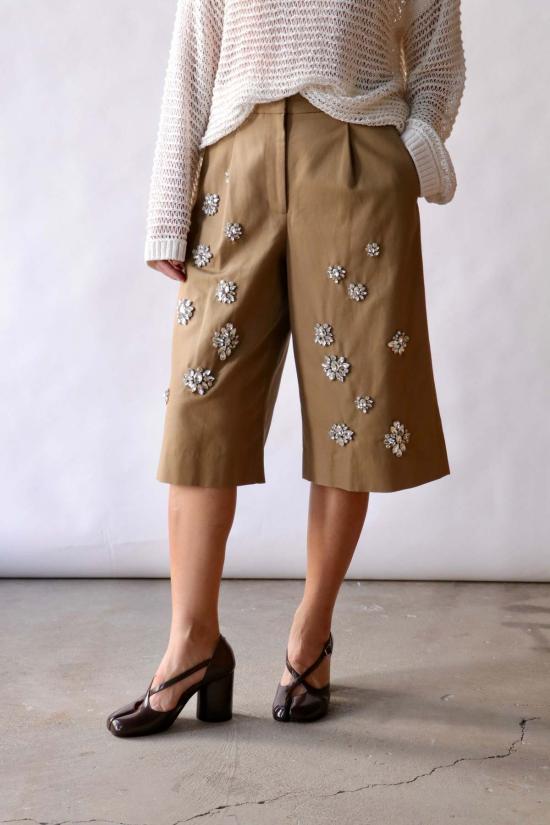  티더블유피 숏팬츠 Twp 워터 펠런트 코튼 캔버스 시티 쇼츠 (크리스탈 장식, 브리티시 카키) - TWP