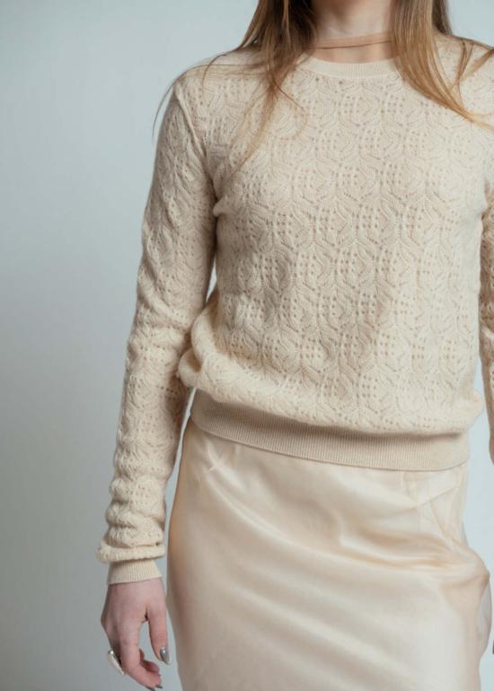  브라조 트리콧 스웨터 Brazeau 트리코 레이스 풀오버  블론드 - BRAZEAU TRICOT