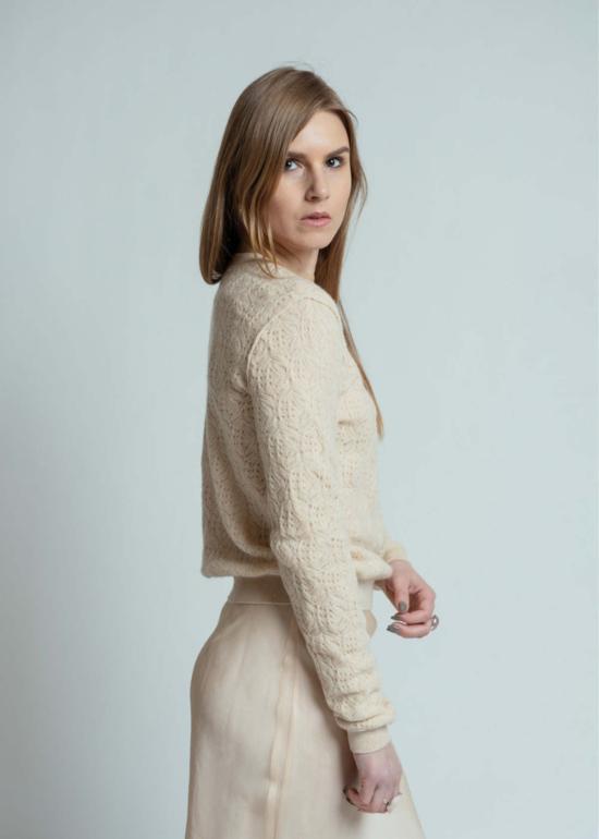  브라조 트리콧 스웨터 Brazeau 트리코 레이스 풀오버  블론드 - BRAZEAU TRICOT