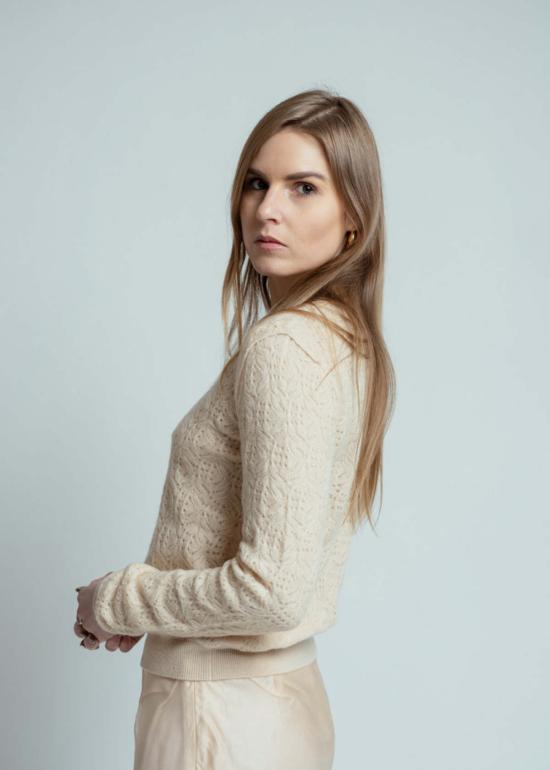 브라조 트리콧 스웨터 Brazeau 트리코 레이스 풀오버  블론드