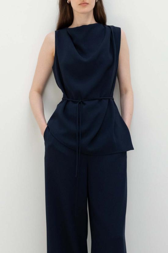  알투더블유 블라우스 R2 W Berne 카울넥  네이비 - R2W