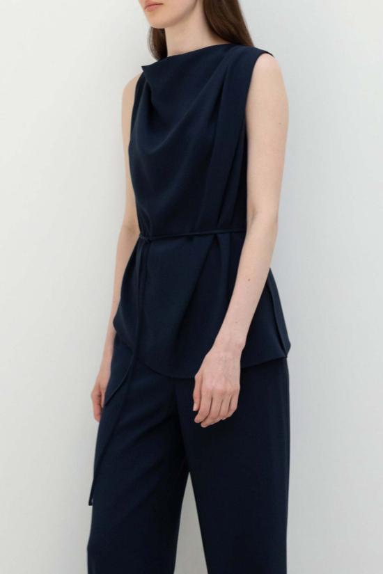  알투더블유 블라우스 R2 W Berne 카울넥  네이비 - R2W