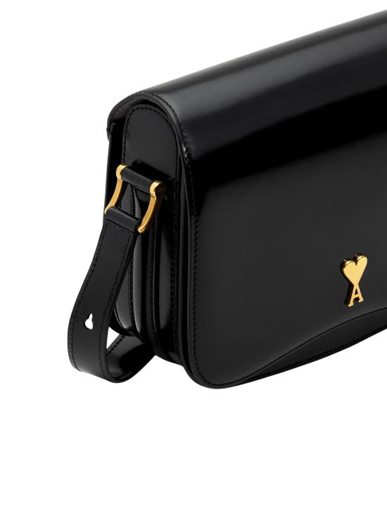 26SS 아미 스몰 하트 로고 글레이즈드 레더 파리 백 ULL717 AL0139001 Black - AMI