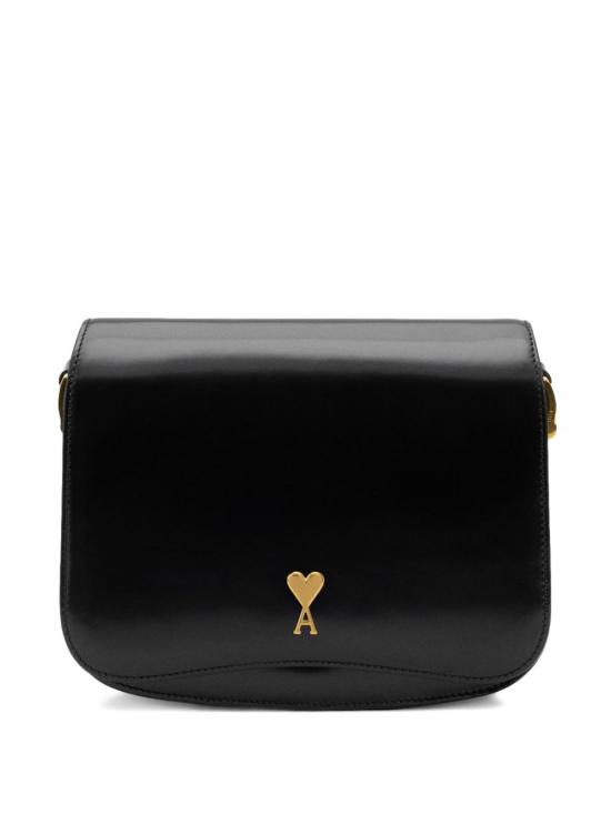 26SS 아미 스몰 하트 로고 글레이즈드 레더 파리 백 ULL717 AL0139001 Black - AMI