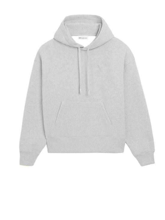 26SS 아미 코튼 드 하트 후드 USW756 749 0951 GRIS CENDRE CHINE