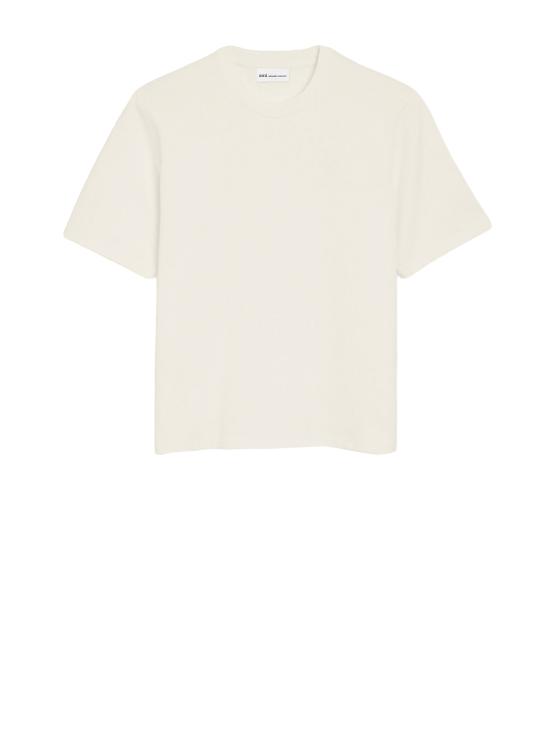 26SS 아미 화이트 코튼 드 하트 엠보스 티셔츠 UTS357 726 136 BLANC CREME