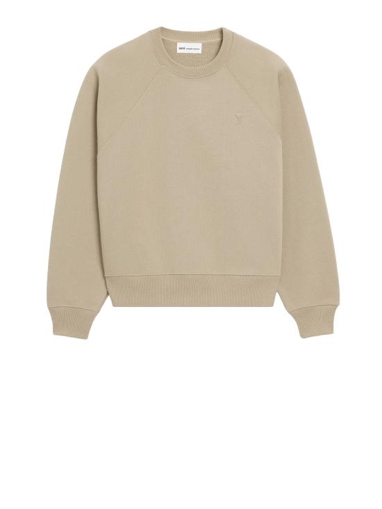 26SS 아미 코튼 드 하트 스웨트셔츠 USW757 747 A036 BEUGE TAUPE