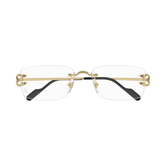 26SS 까르띠에 림리스 무테 안경 CT0563O 001 GOLD GOLD TRANSPARENT - CARTIER