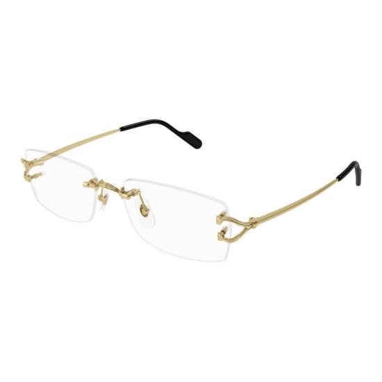 26SS 까르띠에 림리스 무테 안경 CT0563O 001 GOLD GOLD TRANSPARENT