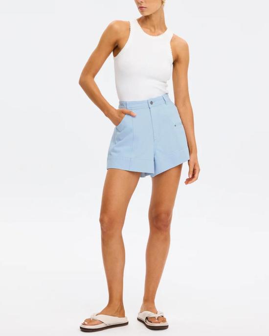  키바리 데님 숏팬츠 에비 데님 반바지 스카이 블루 - KIVARI