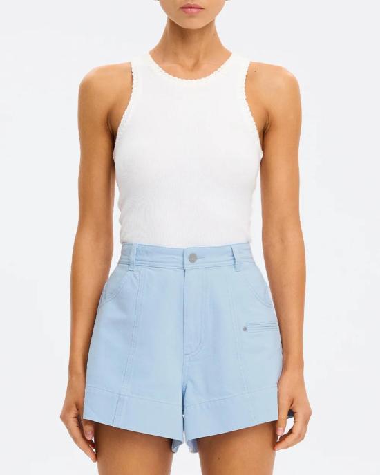  키바리 데님 숏팬츠 에비 데님 반바지 스카이 블루 - KIVARI