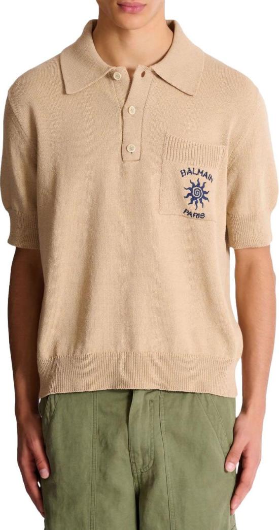 26SS 발망 폴로 티셔츠 GH0GB046KJ920AS BEIGE - BALMAIN