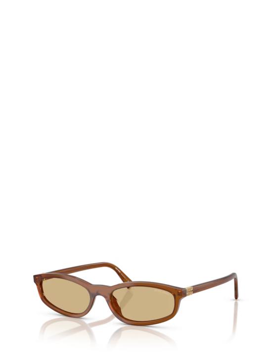 26FW 미우미우 타원형 프레임 선글라스 MU A06S 22I10R OPALINE AMBER - MIU MIU