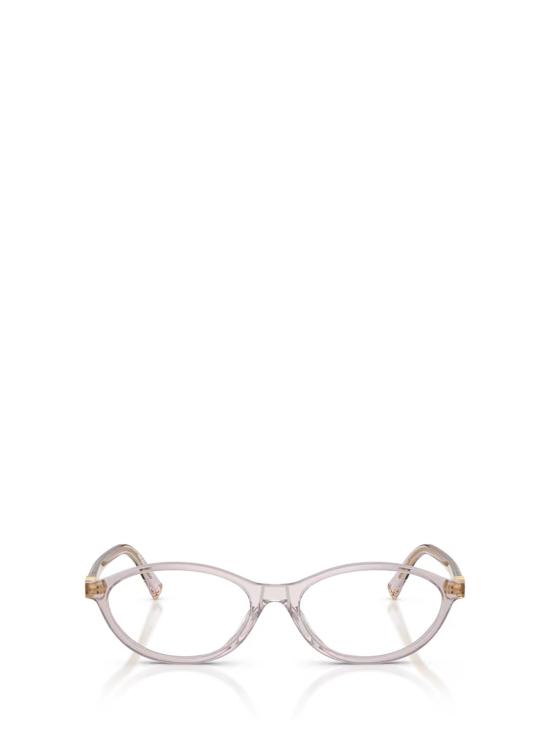 26FW 미우미우 오벌 프레임 안경 MU 09XV 12W1O1 TRASPARENT MAUVE