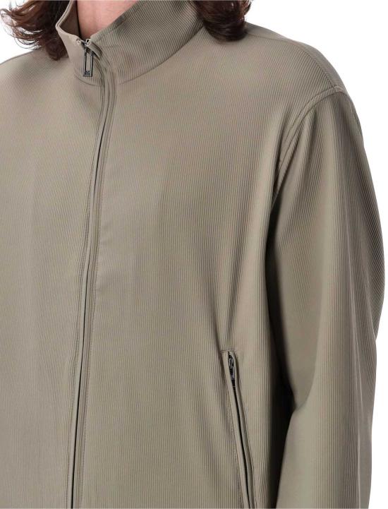  엠포리오 아르마니 자켓 까네테 이펙트 스트레치 나일론 풀집 블루종 인센스 - EMPORIO ARMANI