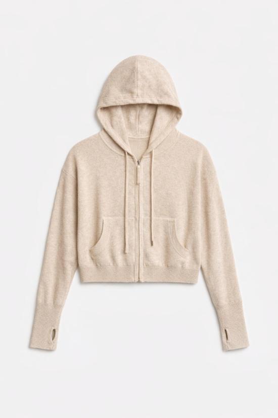  더 타일 클럽 스웨터 타일 클럽 에이미 캐시미어 지퍼 후드 티셔츠