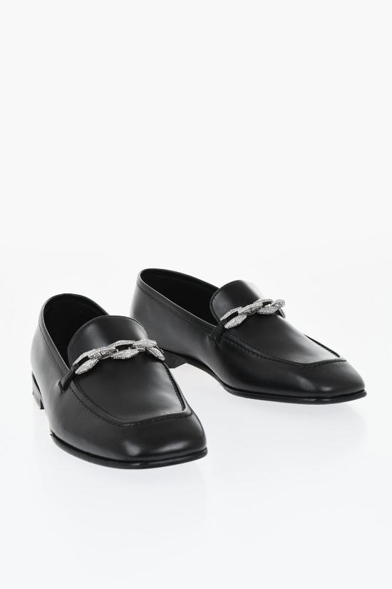  지미추 로퍼 DIAMOND TILDA LOAFER BZX BLACK CRYSTAL Black