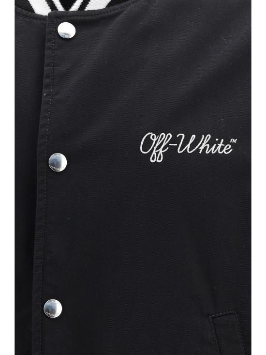 26SS 오프화이트 후드 티셔츠 44MEH05FC9F0011001 1001 BLACK - OFF WHITE