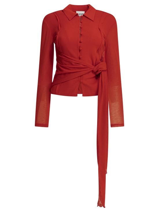 26SS 가니 폴로 티셔츠 A104028606P Red