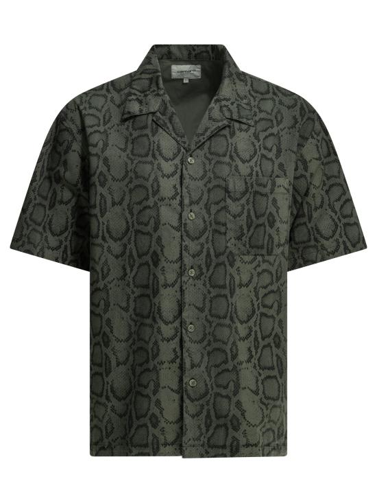 26SS 칼하트 WIP 숏슬리브 스네이크 카모 셔츠 I0362753QA GD Green