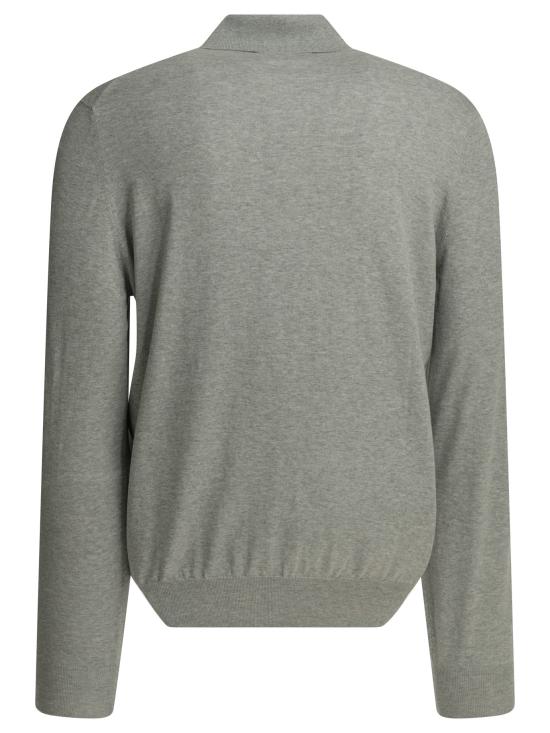 26SS 브루넬로 쿠치넬리 니트 폴로 셔츠 M29800135CY162 Grey - BRUNELLO CUCINELLI