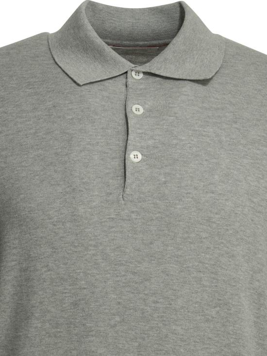 26SS 브루넬로 쿠치넬리 니트 폴로 셔츠 M29800135CY162 Grey - BRUNELLO CUCINELLI