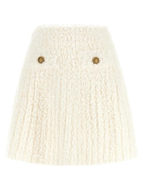 26SS 발망 롱 스커트 GF0LBB49KJ890KA White