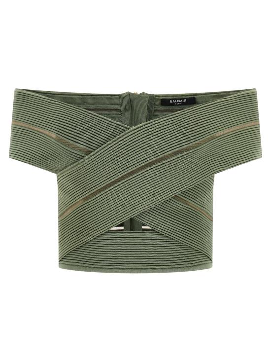 26SS 발망 이브닝 티셔츠 GF0AB580KJ757EU Green