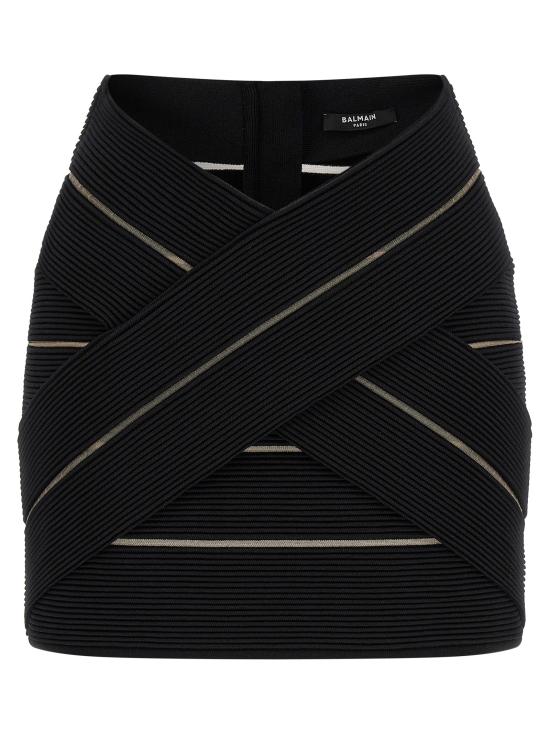 26SS 발망 롱 스커트 GF0LBB48KJ750PA Black