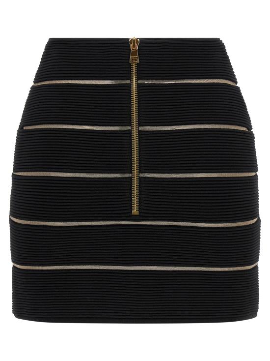 26SS 발망 롱 스커트 GF0LBB48KJ750PA Black - BALMAIN