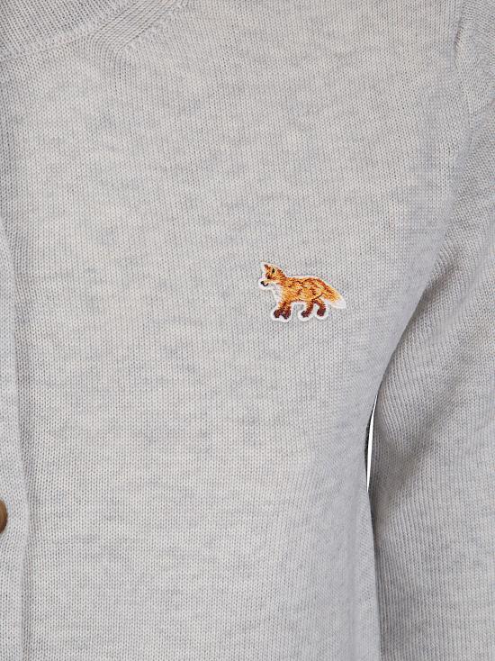 26SS 메종키츠네 베이비 폭스 메리노 레귤러 가디건 PW00502KT1181 H120 LIGHT GREY MELANGE - MAISON KITSUNE