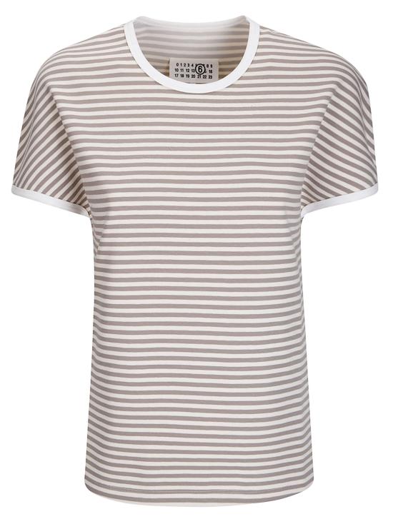 26SS MM6 메종마르지엘라 반팔 티셔츠 S62GD0212M20221 001F Beige Off White