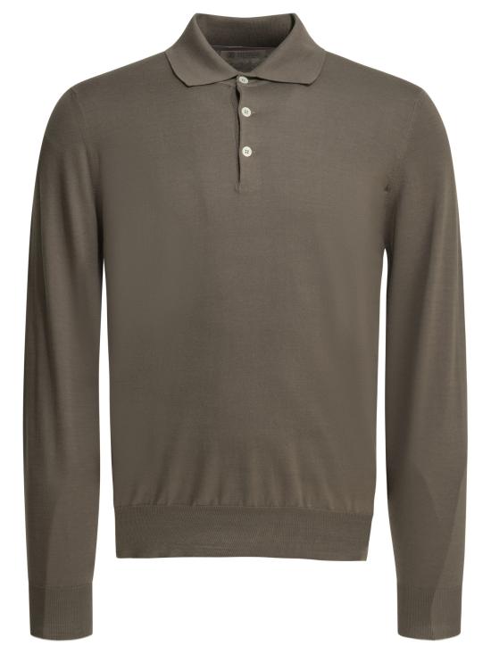 26SS 브루넬로 쿠치넬리 니트 폴로 셔츠 M29800135CLL90 Brown